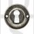 Old English OERKEDS Open Mortise Keyhole Solid Brass Face Fix Round Escutcheon Distressed Silver