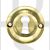 Old English OERKEPB Open Mortise Keyhole Solid Brass Face Fix Round Escutcheon Polished Brass