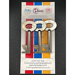 Duel Security FB11 Fire Brigade Genuine Large Silver Padlock Key Pack of 3