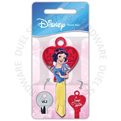 Disney Snow White Heart Shaped Head Licensed Universal 6 Pin Cylinder Key Blank