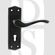 Old English OE178KMB Warwick UK Mortise Key Lever On Backplate Matt Black