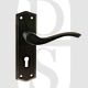 Old English OE178WCUDB Warwick WC Bathroom Lever Handle On Backplate Urban Dark Bronze Internal