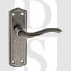 Old English OE178LDS Warwick Latch Lever Door Handle On Backplate Distressed Silver