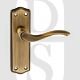 Old English OE178LMAB Warwick Latch Lever Door Handle On Backplate Matt Antique Brass