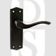 Old English OE178LUDB Warwick Latch Lever Door Handle On Backplate Urban Dark Bronze