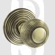 Old English OE50RMKAB Ripon Solid Brass Reeded Mortise Knob On Concealed Fix Round Rose Antique Brass