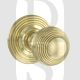 Old English OE50RMKPB Ripon Solid Brass Reeded Mortise Knob On Concealed Fix Round Rose Polished Brass