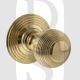 Old English OE50RMKRB Ripon Solid Brass Reeded Mortise Knob On Concealed Fix Round Rose Unlacquered Brass