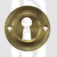 Old English OERKESB Open Mortise Keyhole Solid Brass Face Fix Round Escutcheon Satin Brass