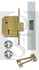 Union 3G115 80mm Contract 5 Lever Mortice Deadlock Satin Chrome